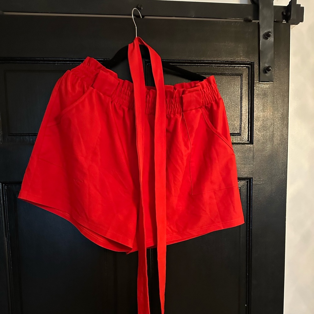 Red XL shorts with belt